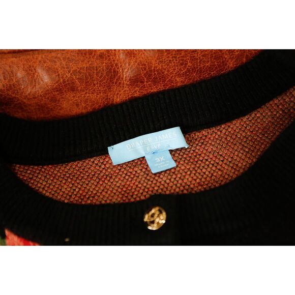 Draper James RSVP Black Floral Cardigan Sweater Plus Size 3X - Picture 8 of 9